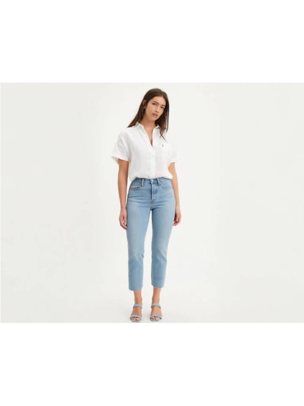 Levi's Premium Wedgie Straight Denim Raw Hem Button Fly Size 25